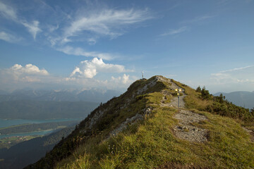 Summit cross at Heimgarten mountain in Bavaria, Germany