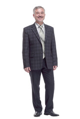 smiling man in casual business clothes . isolated on a white