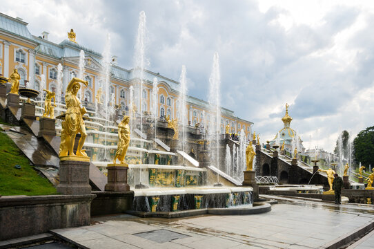 Fountains of the Grand Cascade in Petergof