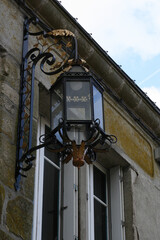 Fototapeta na wymiar lamppost in rochefort-en-terre in brittany (france)