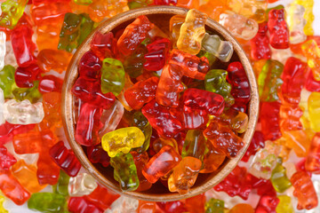 gummy bears colorful tasty candy buckground