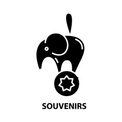 souvenirs icon, black vector sign with editable strokes, concept illustration