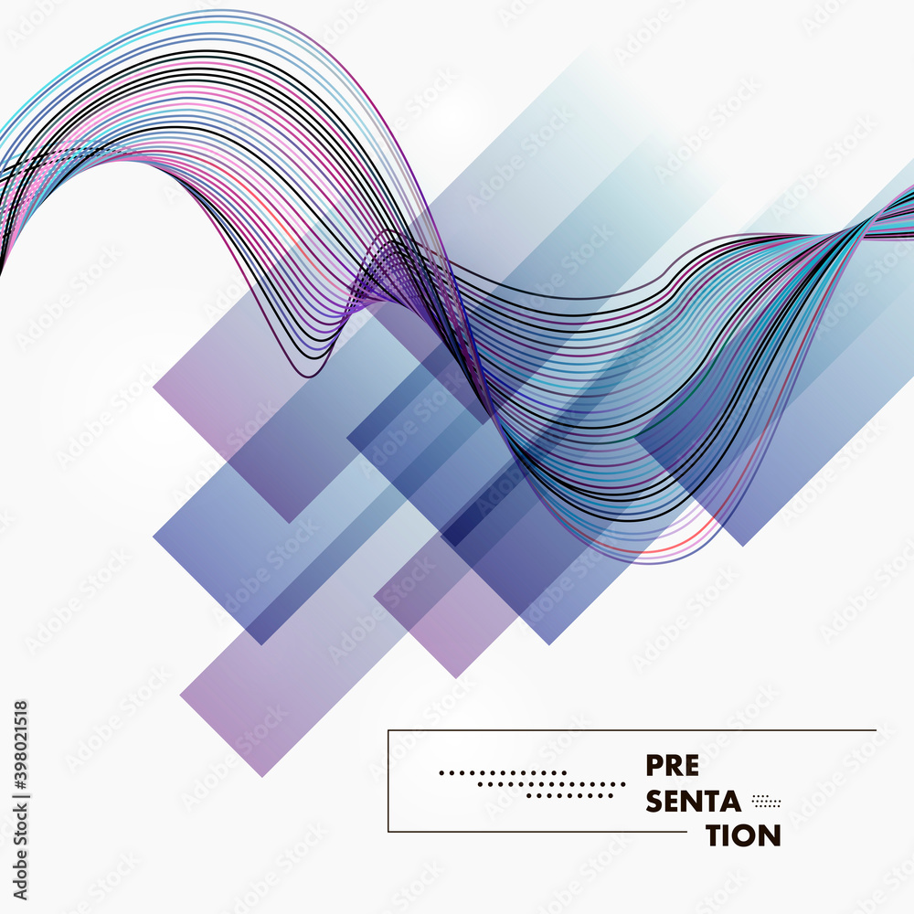 Poster colorful smooth lines on background. futuristic wallpaper. futuristic design brochure. line pattern.