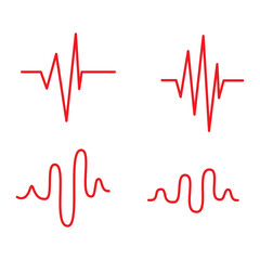 Sound audio wave set. Vector isolated on white background. Sound wave for voice recording tattoo, music audio icon, eq, radio logo and waveform. Musical melody design. Soundwave audio music vector