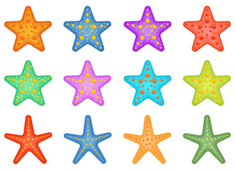 Fototapeta na wymiar Starfish pack vector design illustration isolated on white background 