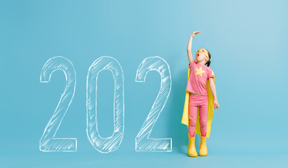 Child in superhero costume near 2021 © Konstantin Yuganov