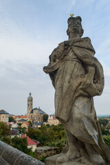 Fototapeta na wymiar Statues of Jesuit saints at the Jesuit College, Kutna Hora, Czech Republic