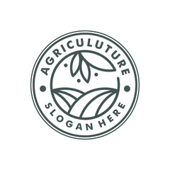 Agriculture logo design template. Farm icon symbol logotype vector