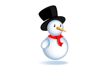 Snowman vector isolated on white background. Snowman for winter banner, christmas card, flyer and wallpaper template. Snowman vector