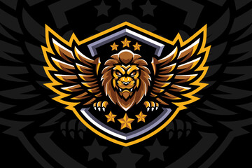 Winged lion mascot design