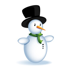 Snowman vector isolated on white background. Snowman for winter banner, christmas card, flyer and wallpaper template. Snowman vector
