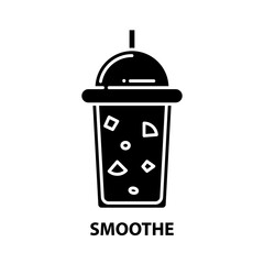 smoothe icon, black vector sign with editable strokes, concept illustration