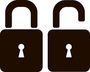 Two padlocks of simple form open close