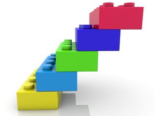 Obraz premium Steps from toy bricks of different colors