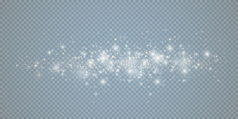 White png dust light.  winter background from snowflakes blown by the wind on a white transparent background.