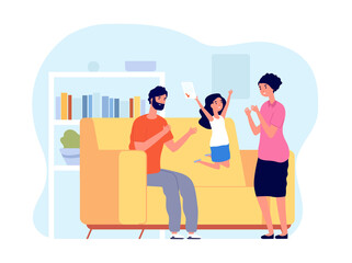 Success happy student. School test, parents child and exam result. Home education, cartoon girl joy high score at study utter vector concept. Education result teenager for home work illustration