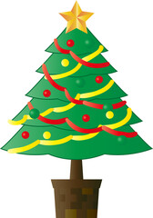 可愛いクリスマスツリーのイラスト