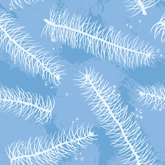 blue and white Fir branch seamless pattern. Winter design for holiday greeting cards and invitations of the Merry Christmas and Happy New Year, winter holidays.