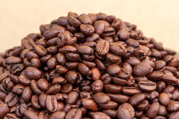 Roasted coffee beans texture.