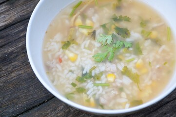 close up hot rice boiled - Thailand food