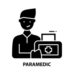 paramedic icon, black vector sign with editable strokes, concept illustration