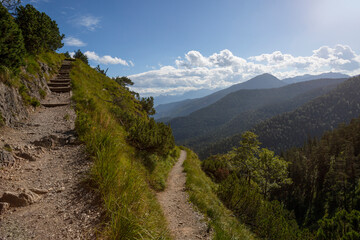 Obraz premium Mountain panorama at Herzogstand mountain in Bavaria, Germany