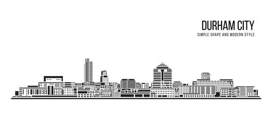 Cityscape Building Abstract Simple shape and modern style art Vector design - Durham city