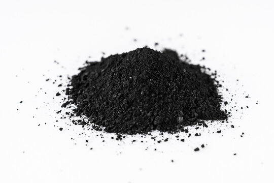 activated carbon on a white acrylic background