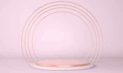 Product podium on pastel background 3d. Abstract minimal geometry concept. Studio stand platform theme. Exhibition and business marketing presentation stage.