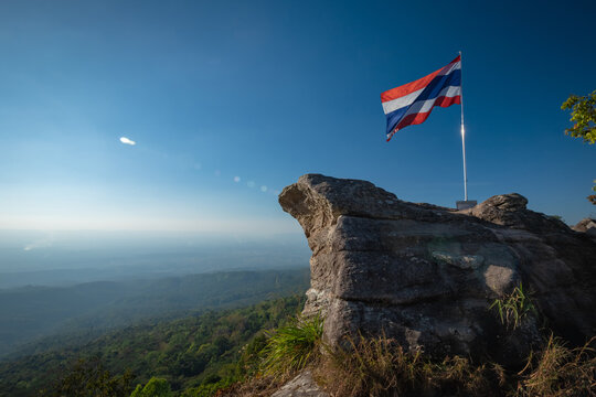 High view point to see the forest and fog at Pha Chu Thong attractions in Phu Hin Rong Kla National Park