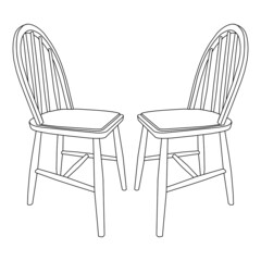 two chairs on a white background