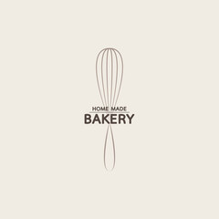 Bakery logo design. Bakery sign vector. Whisk logo design.
