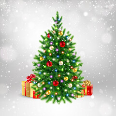 Fototapeta na wymiar Christmas Tree with Gifts