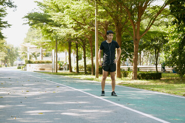 Men warming up and exercise