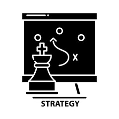 strategy symbol icon, black vector sign with editable strokes, concept illustration