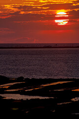 Fototapeta na wymiar Sunset on the beach of Cadiz