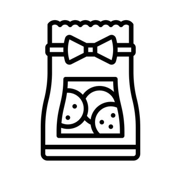 Cookie Bag Icon, Christmas Food And Drink Vector