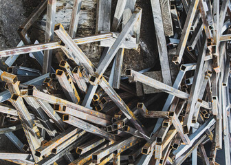 Rusty metal sticks for background 