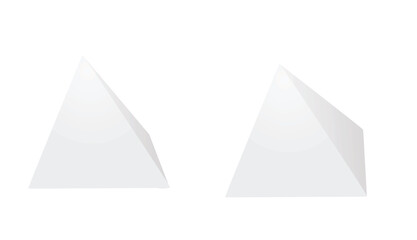 Two angles of white pyramid. vector