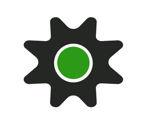 gear icon on round button