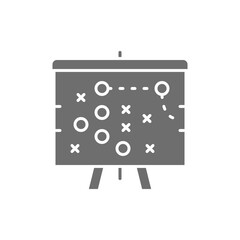 Football game plan scheme, tactic grey icon.