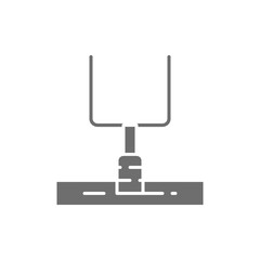 Obraz premium American football goal post, game equipment grey icon.