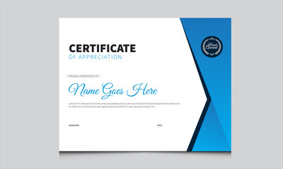 modern certificate template for achievement. vector certificate template. appreciation certificate best award diploma set