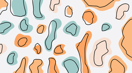 Abstract template design background composition of minimal organic shapes in trendy contemporary collage style. Vector illustration