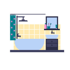bathroom with bathtub and sink. flat