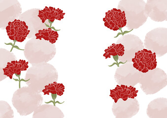 かわいい母の日水玉カーネーション掛け紙
