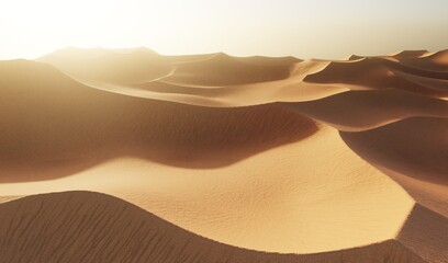 Fototapeta na wymiar Realistic 3D Render of Desert Dunes