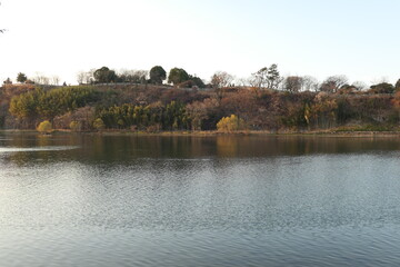 Obraz premium Autumn scenery of Jinju Castle River Park