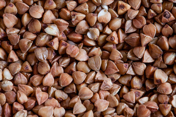 Bio cereals raw food background, texture close up. The concept of healthy food, cooking with love.