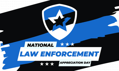 NATIONAL LAW ENFORCEMENT APPRECIATION DAY (L.E.A.D.). January 9. Poster, card, banner, background, T-shirt design. Vector ilustration. EPS 10 - obrazy, fototapety, plakaty